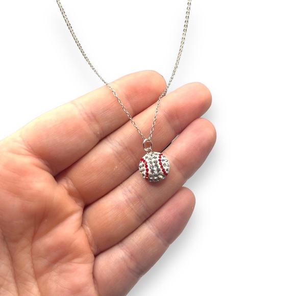 Macy's GIANI BERNINI Crystal Baseball 18" Pendant Necklace in Sterling Silver - Picture 9 of 12